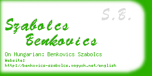 szabolcs benkovics business card